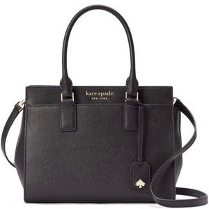 Kate Spade New York “Cameron” Medium Satchel - Black Saffiano Leather